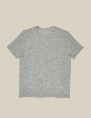 gray men's short sleeve shirt.