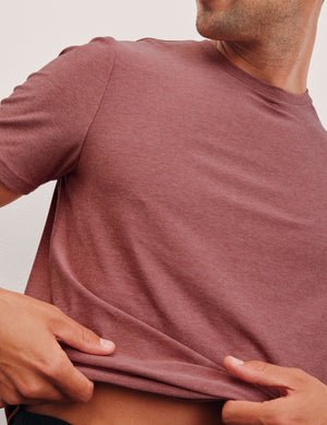 pink short sleeve men's crewneck t-shirt.