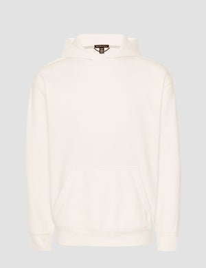 white men's fleece hoodie with a kangaroo pocket.