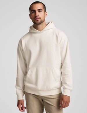 white men's fleece hoodie with a kangaroo pocket.