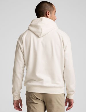 white men's fleece hoodie with a kangaroo pocket.