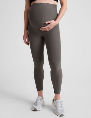 grey maternity midi length leggings.