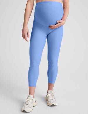 blue maternity capri length leggings.