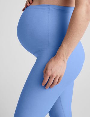 blue maternity capri length leggings.