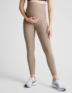 brown maternity midi legging