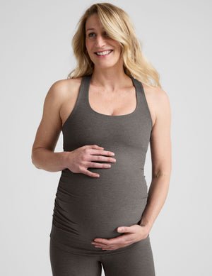 grey racerback maternity tank top.