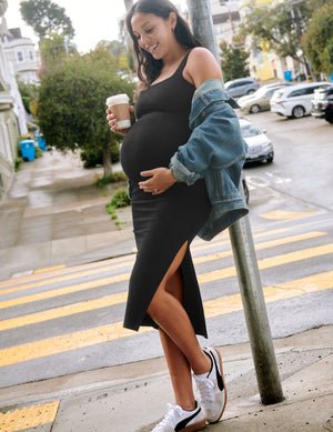 black maternity dress