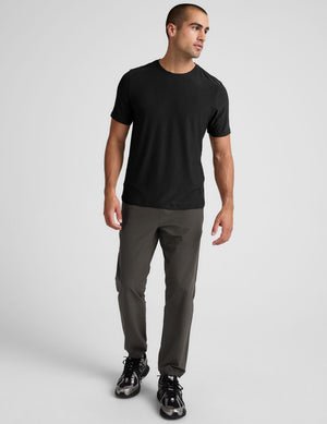gray men's jogger with side zip pockets.